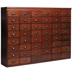 Victorian Apothecary Cabinet with 48 Mahogany Faced Drawers
