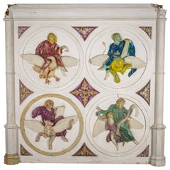 19th Century Plaster and Gesso Panel of the Four Evangelists