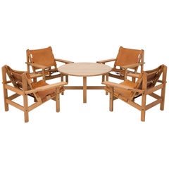 Hunting Set of Four Chairs and Table by Kurt Østervig