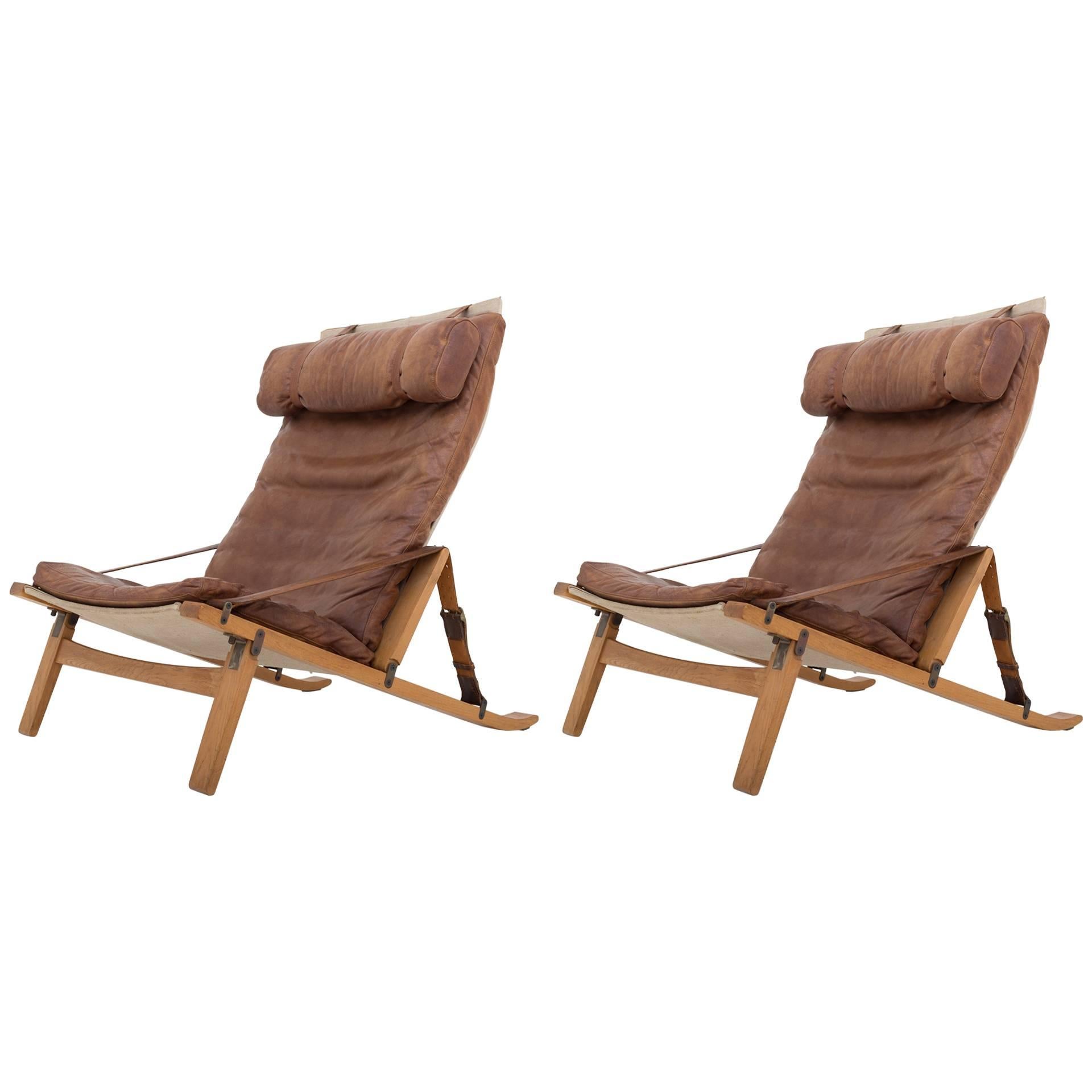 Rare Set of Two PB Ten Lounge Chairs by Fabricius / Kastholm