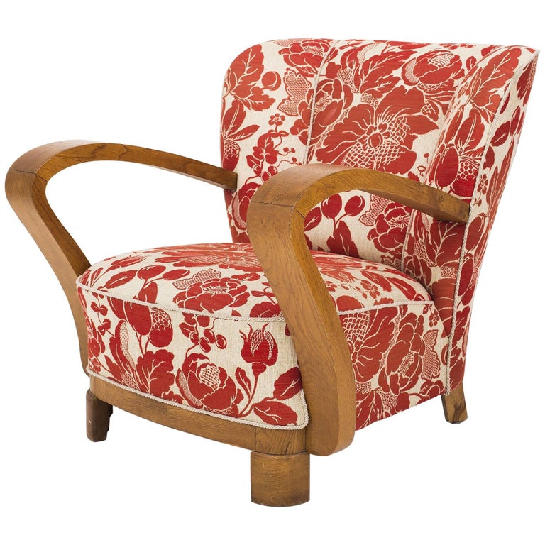 "Art Deco" Easy Chair in Oak at 1stDibs
