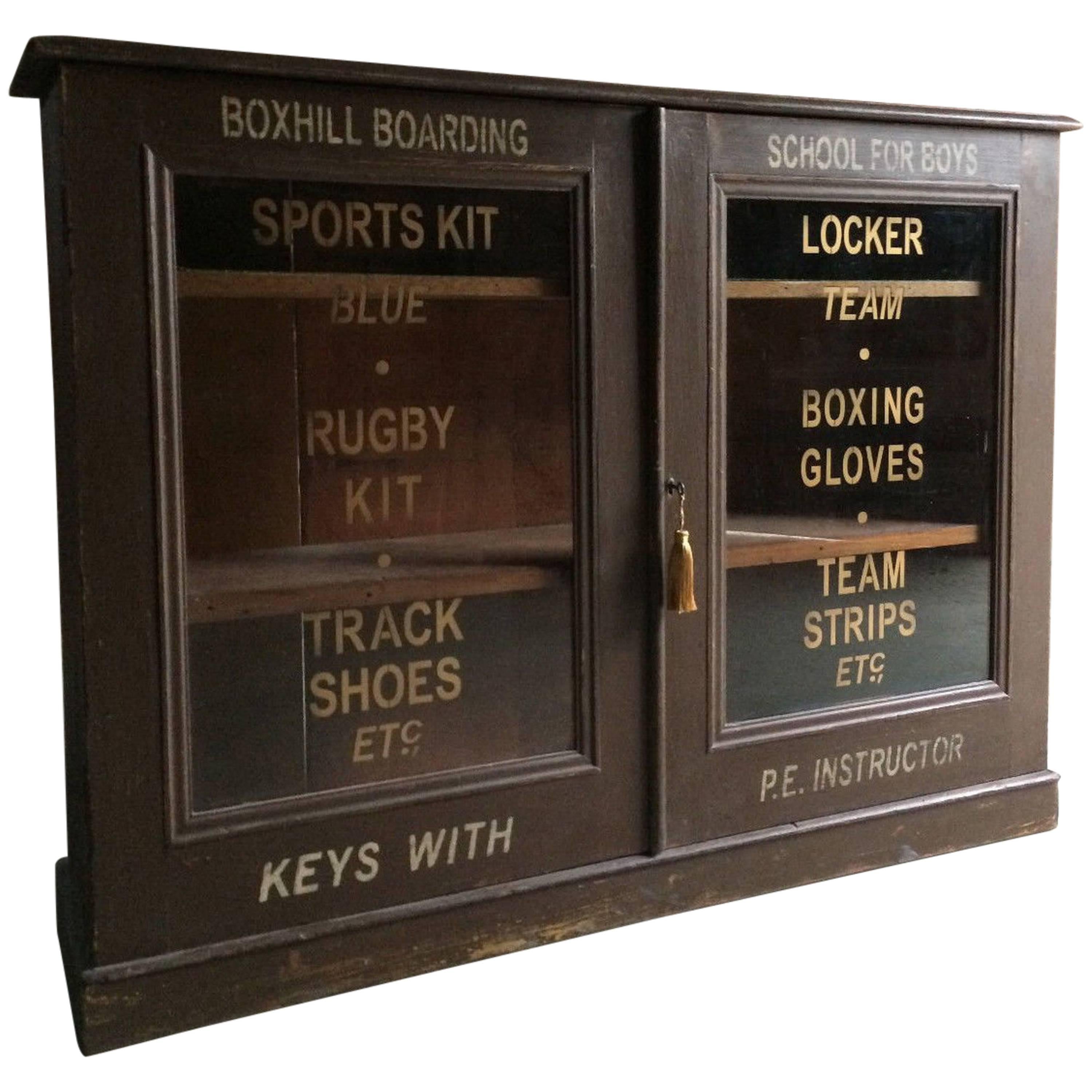 Haberdashery Display Cabinet Cupboard Sports Locker, Antique, 19th Century