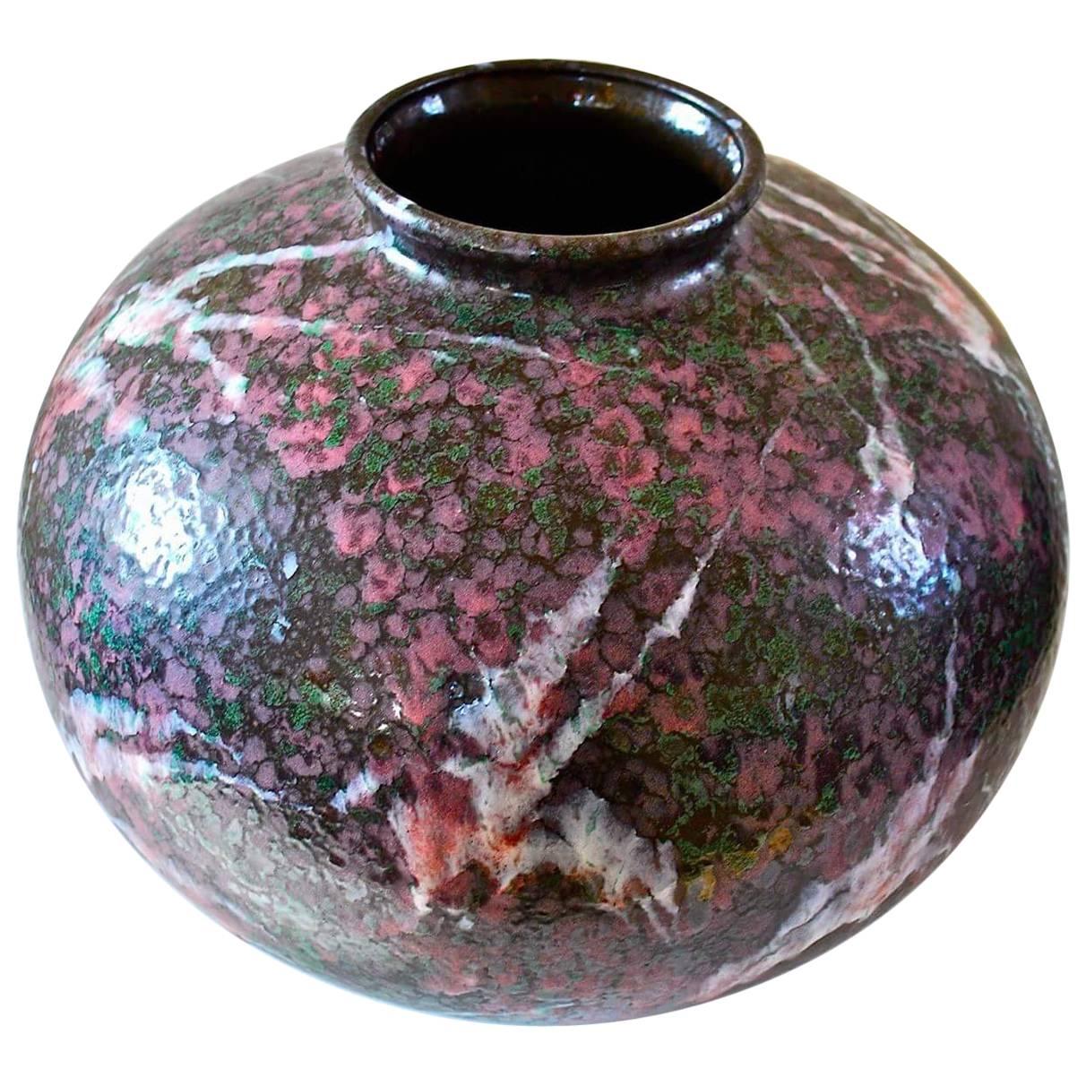Ruscheff 858 West German Pottery Vase, Fat Lava Ceramics For Sale