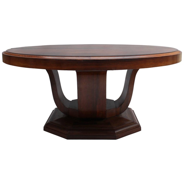 Large Fine French Art Deco Extendable Oval Dining Table by