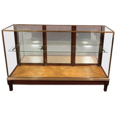 Antique Mahogany and Brass Shop Counter by E. Pollards & Co
