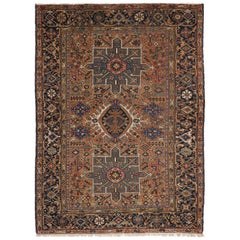 Antique Persian Heriz Rug with Modern Tribal Style