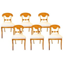 Set of Six Swedish Biedermeier Dining Chairs