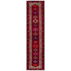 Vintage Multicolored Turkish Runner Rug