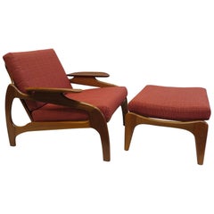 Adrian Pearsall Lounge Chair with Ottoman Model 1209C