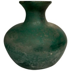 SEGUSO VETRI d'ARTE Murano Glass "Coroso" Green Vase, circa 1950