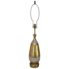 Gold Tone Glass Vase Shape Table Lamp