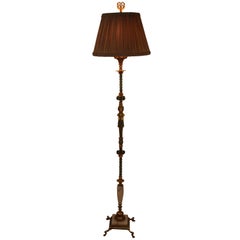 Vintage American 1930s Brass Floor Lamp