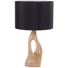 Vintage Amorph Helix Table Lamp, Solid Wood, Natural Stained