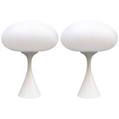 Pair of Mushroom Table Lamps Designed by Bill Curry for Laurel