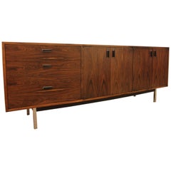 Milo Baughman for Founders Rosewood Chrome Credenza