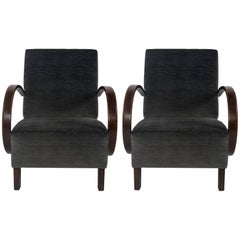 Pair of Jindrich Halabala Lounge Chairs, 1930s