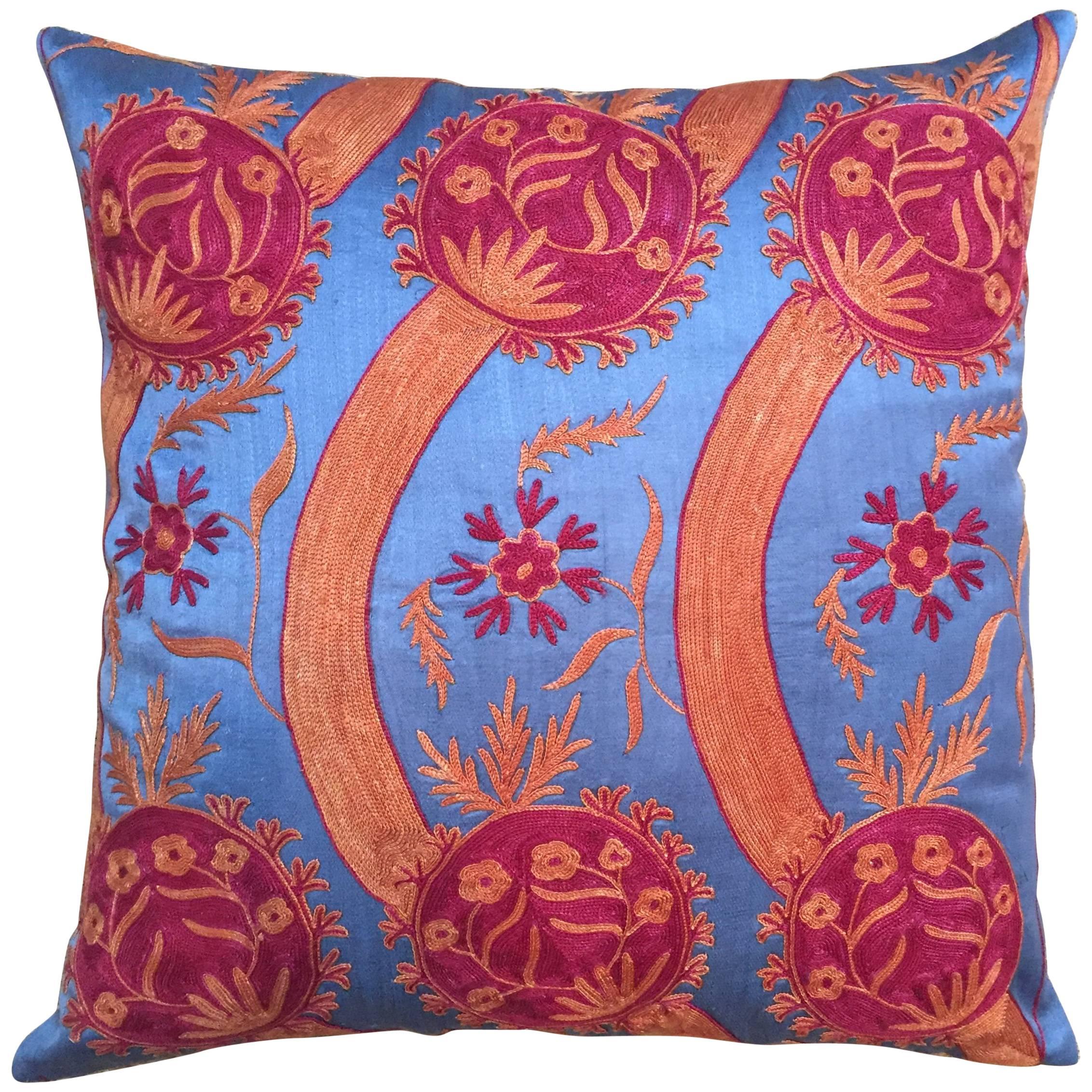 Throw Pillow from Turkey Hand Embroidered and Designed by Michelle Nussbaumer
