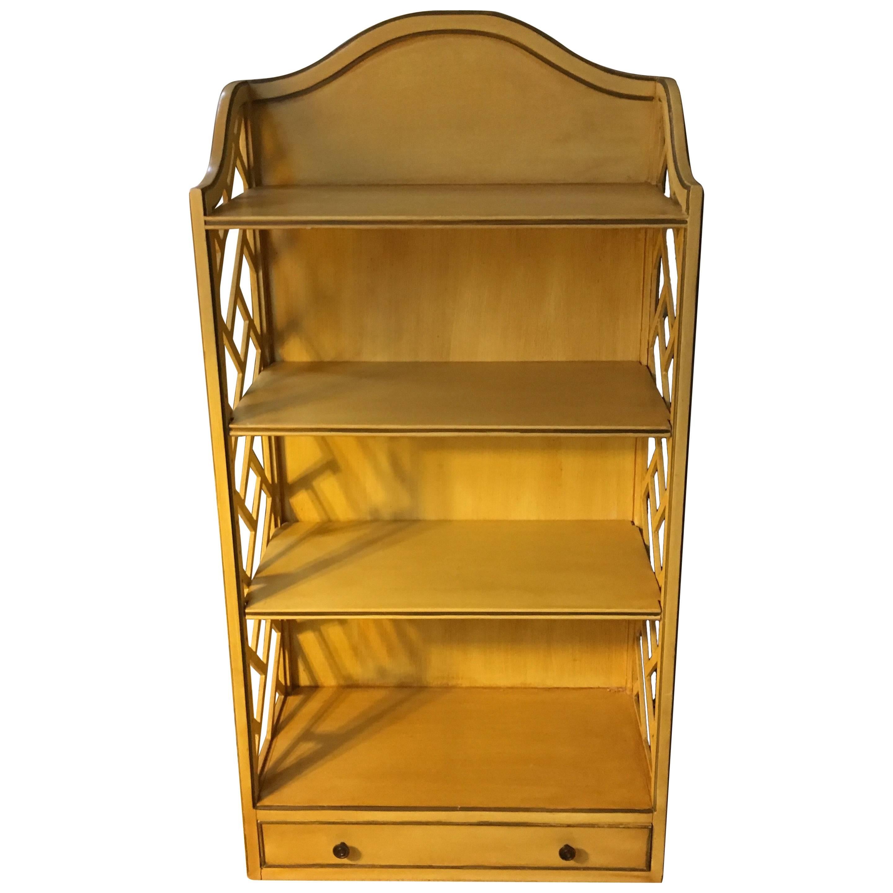 George lll Style Yellow-Painted Wood Bookshelf
