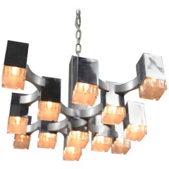 Cubic Chandelier by Gaetano Sciolari, 1970s