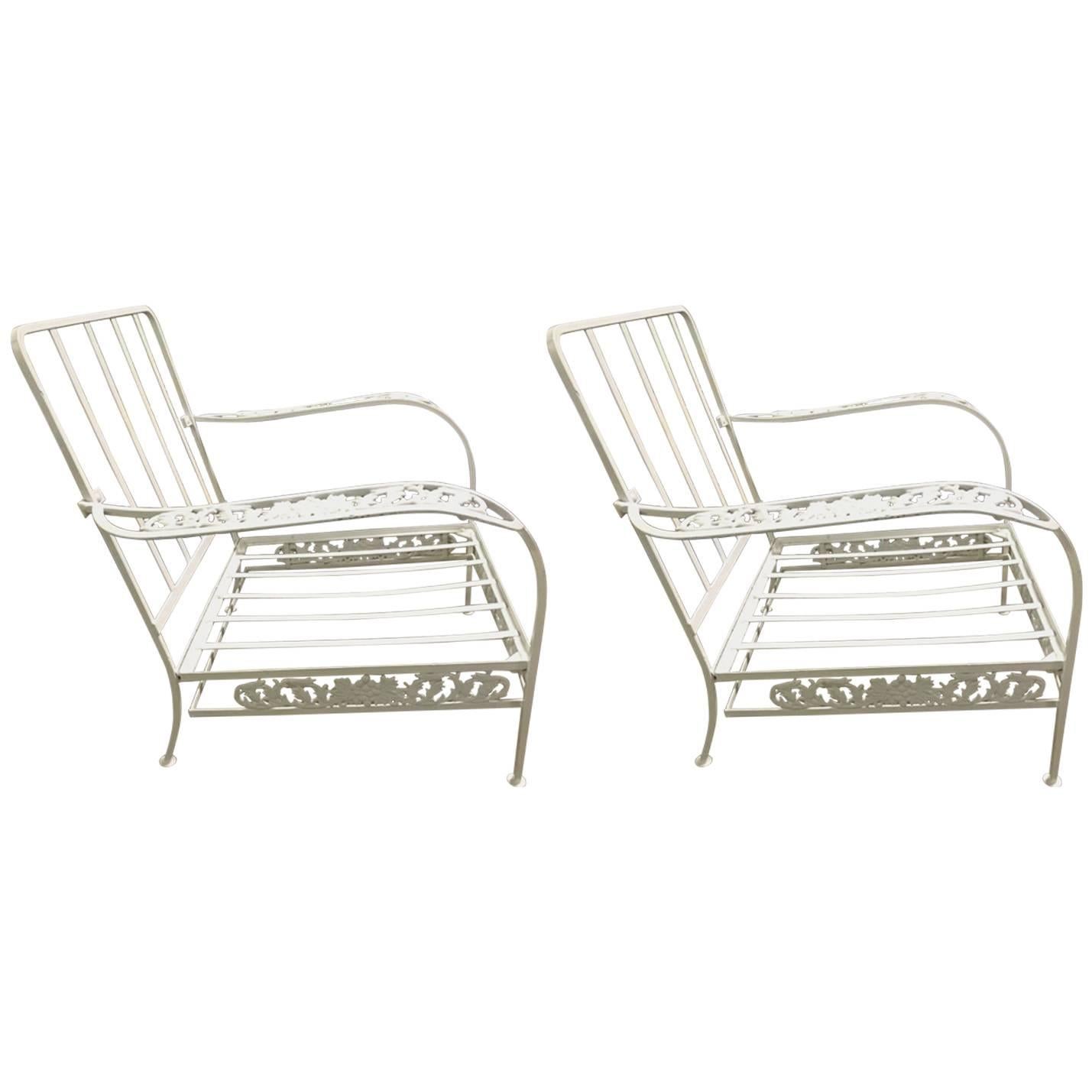 Pair of Salterini "Grape Vine" Lounge Chair Frames in White