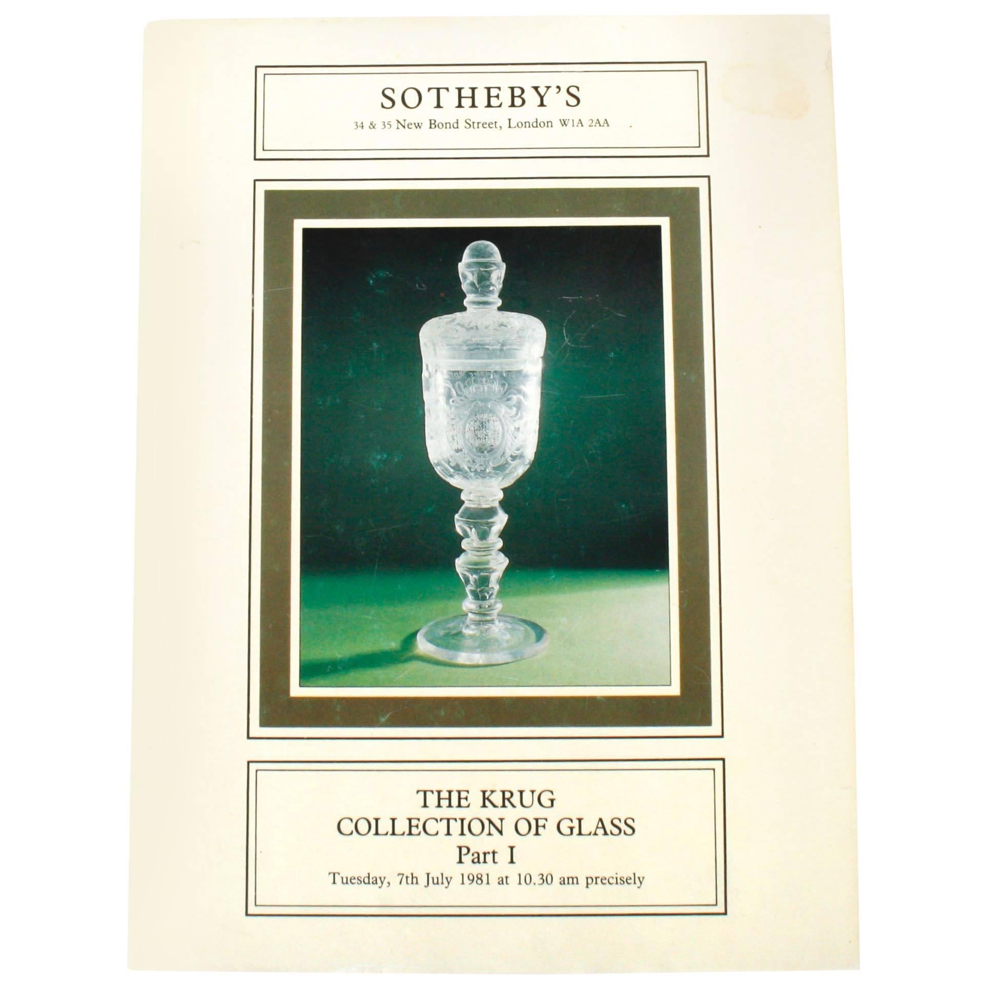 Sotheby's Auction Catalogue for The Krug Collection of Glass Part I