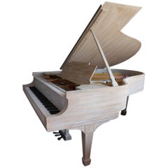 Used White "Sandstone Steinway" Grand Piano Model M Custom Hand-Painted "Shabby Chic"