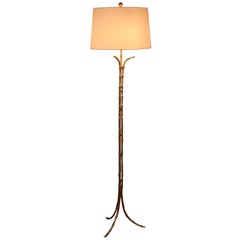 Maison Baguès Bronze Faux Bamboo Floor Lamp