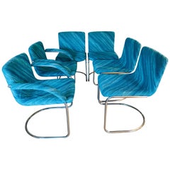 Six Saporiti Italia “Lens” Chairs with Missoni Fabric