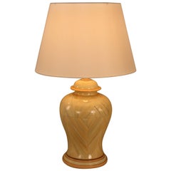 Jean Roger Faux Marble Pottery Table Lamp