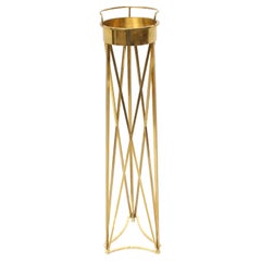 Tall Braised Brass Plant Holder Pedestal