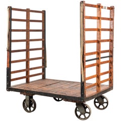 Antique Late 19th Century Midwestern Train Depot Luggage Cart