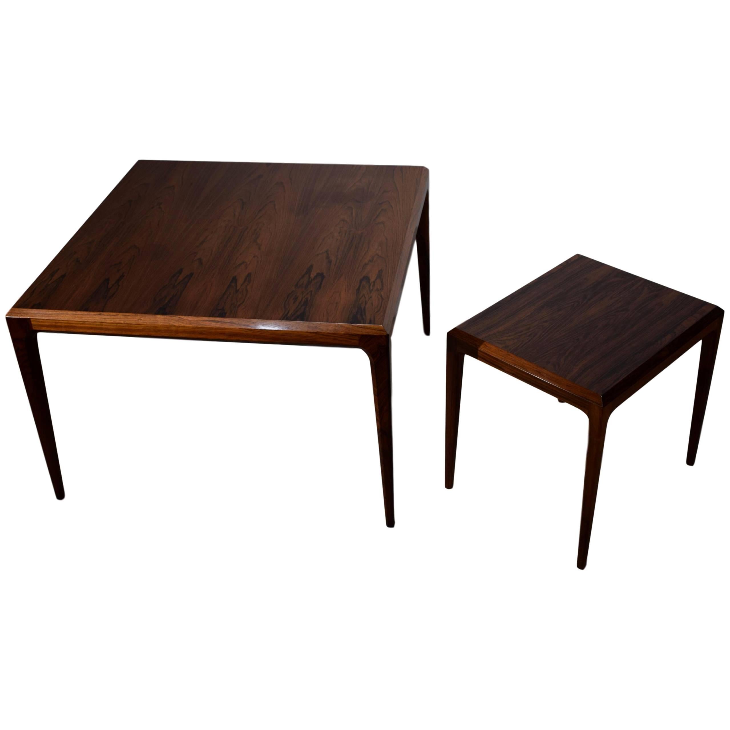 Pair of Danish Midcentury Rosewood Tables by Johannes Andersen, CFC Silkeborg For Sale