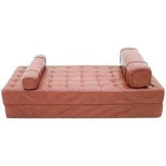 Daybed or Sofa in Red Leather, 1970s