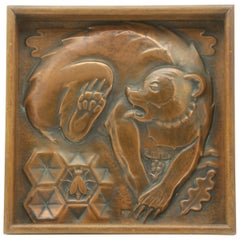 Wandtafeln aus Kupfer im Art-Deco-Stil aus den Métiers d'art der Abtei Maredsous