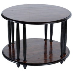 Round  Double Shelves Art Deco Coffee or Side Table, 1925-1930