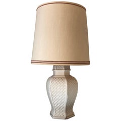 Mid-Century Modern Ceramic White / Beige Lamp, Italy