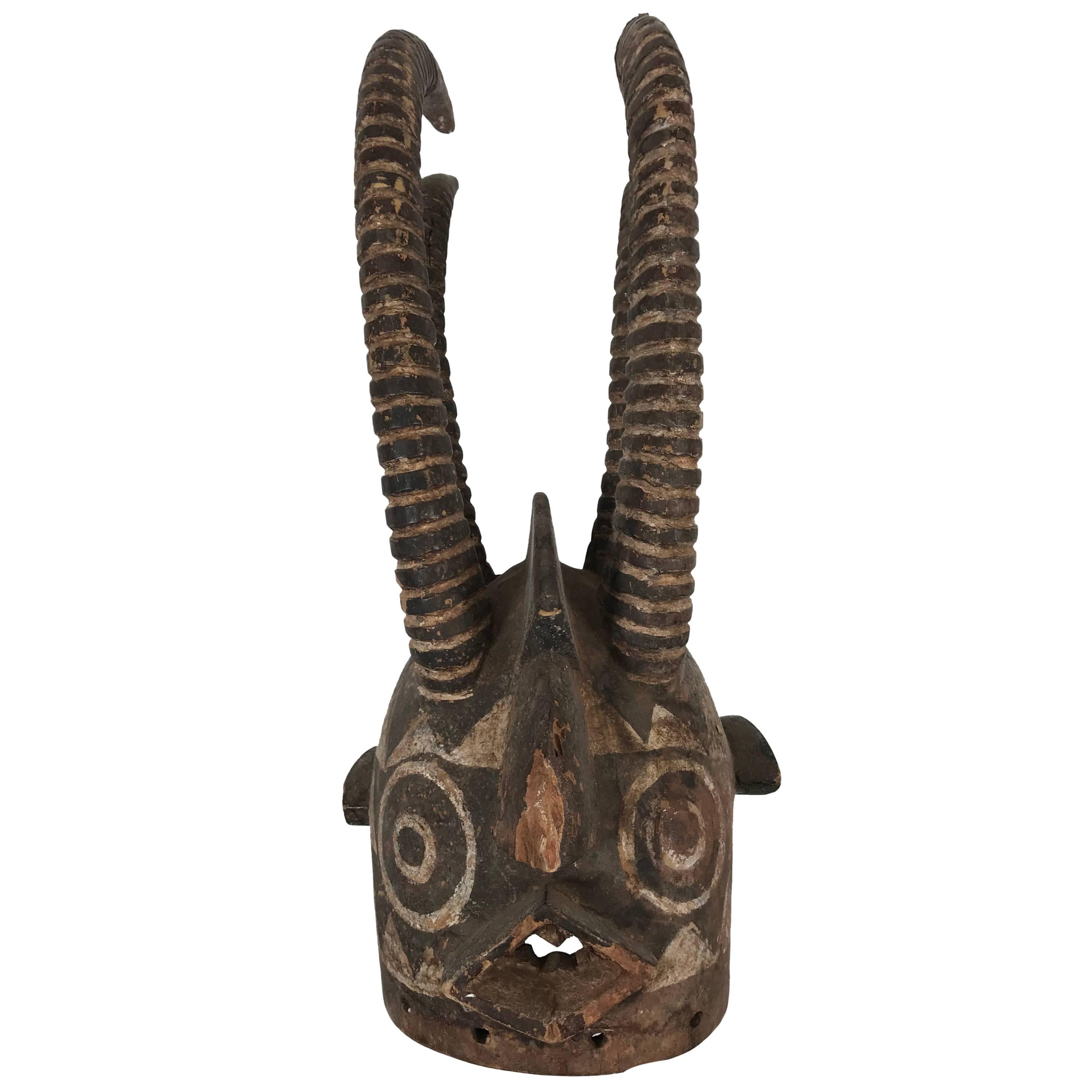 African Bobo ‘Burkina Faso’ Style Helmet Mask with Four Textured Horns