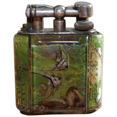 Super rare briquet de table aquarium d'origine Dunhill des années 1950, fabriqué à la main en Angleterre