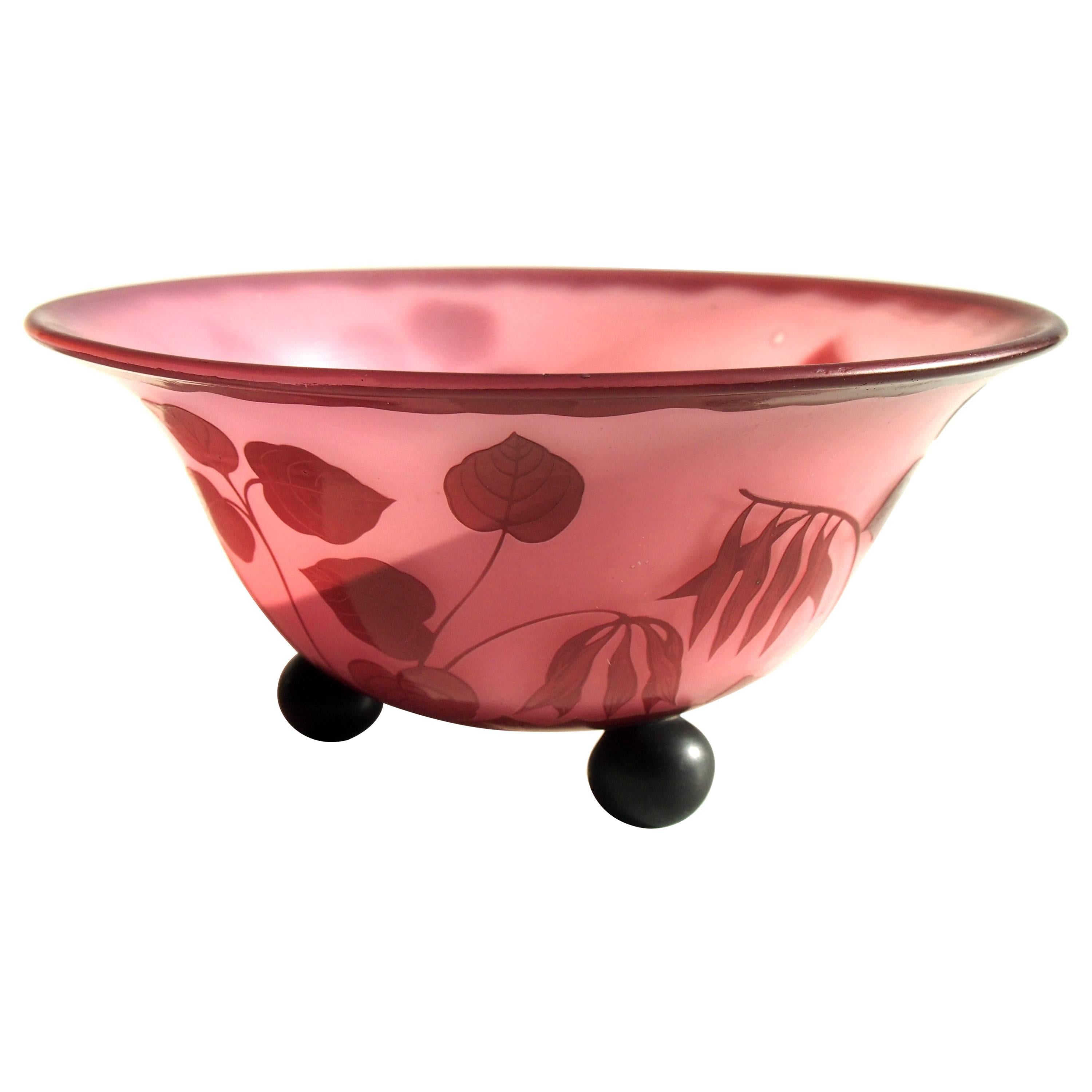 Bohemian Loetz Art Deco Cameo Glass Bowl  - 1925 For Sale