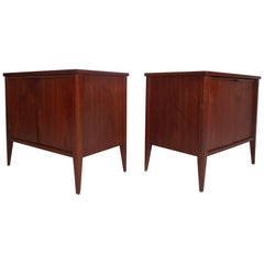 Retro Pair of Mid-Century Modern Walnut Nightstands