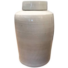 Tall Glazed Chinese Ceramic Jar