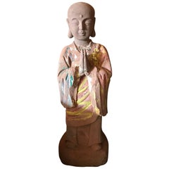 Chinese Vintage Hand-Carved Stone Figure of Buddhas' Kasyapa