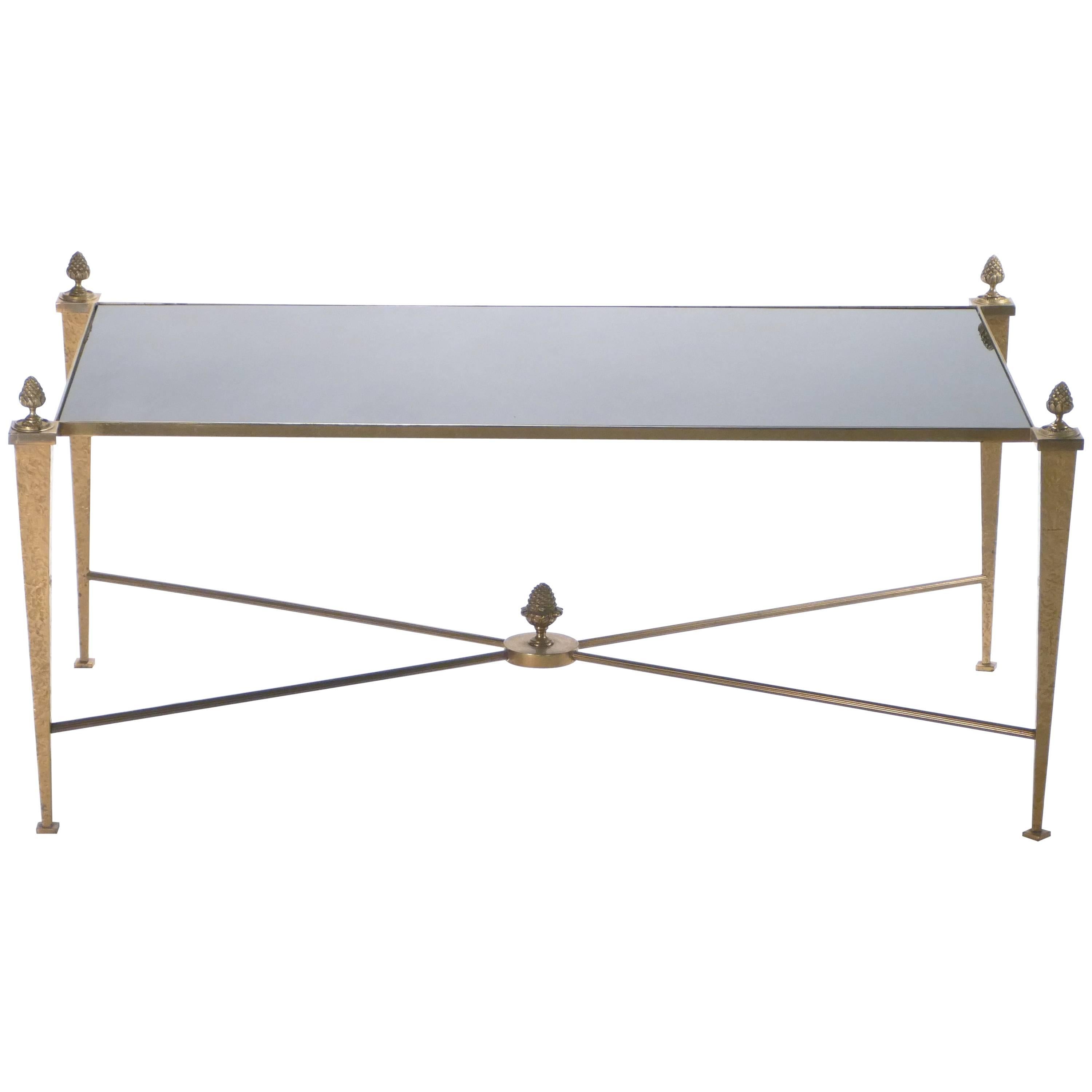 Maison Ramsay Gold Gilt and Opaline Coffee Table, 1960s