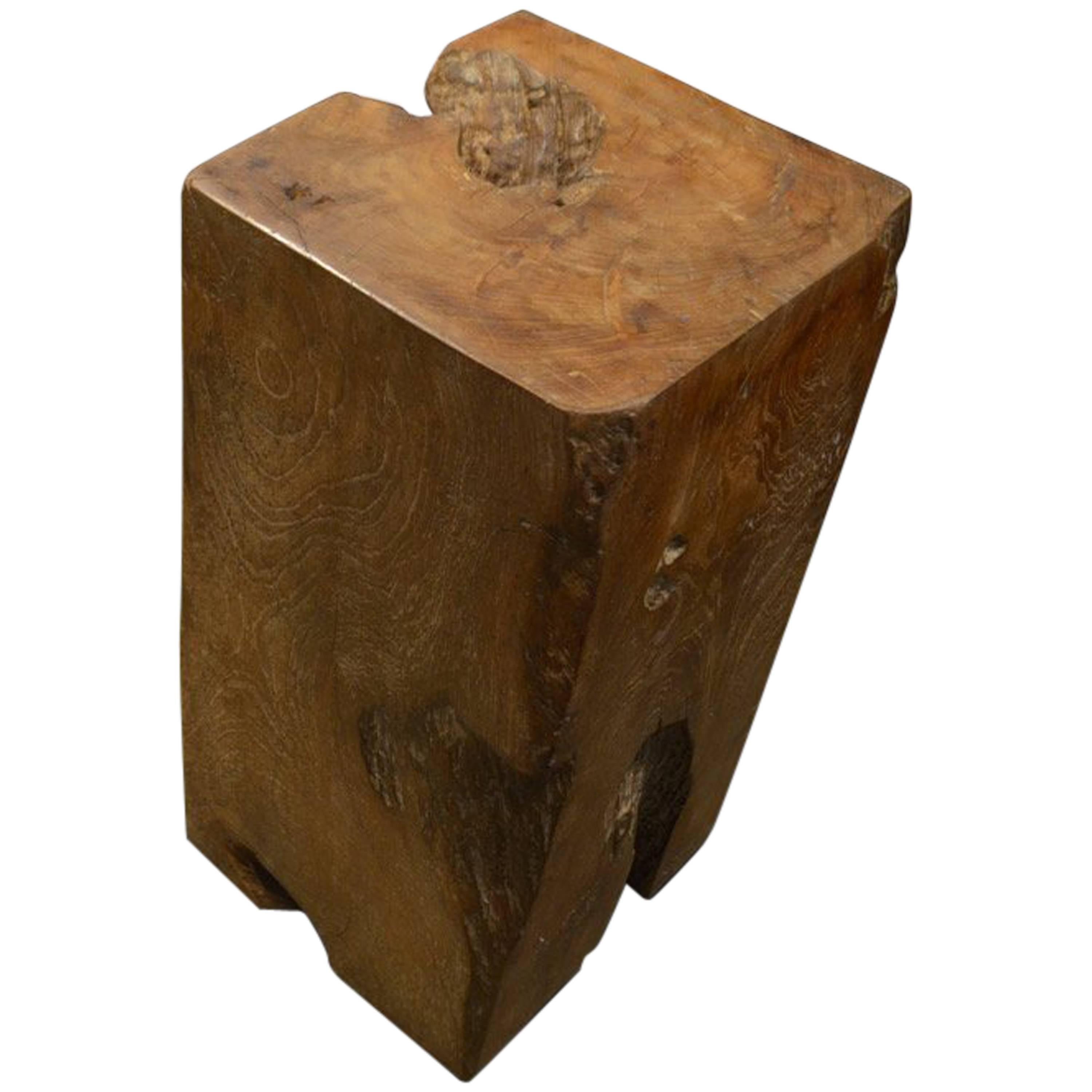 Andrianna Shamaris Organic Teak Wood Wabi Side Table