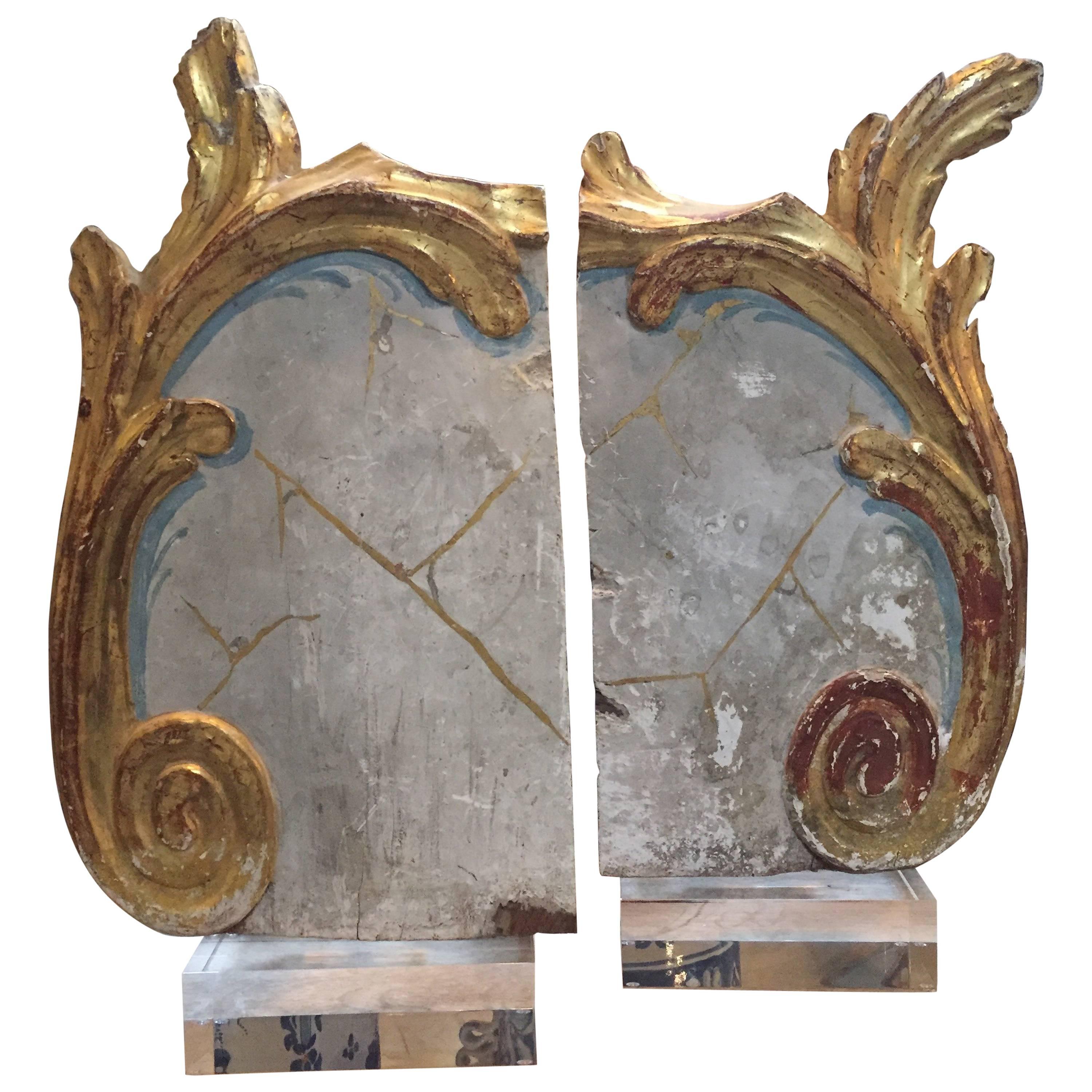 Pair of French Fragments from the 18th Century For Sale