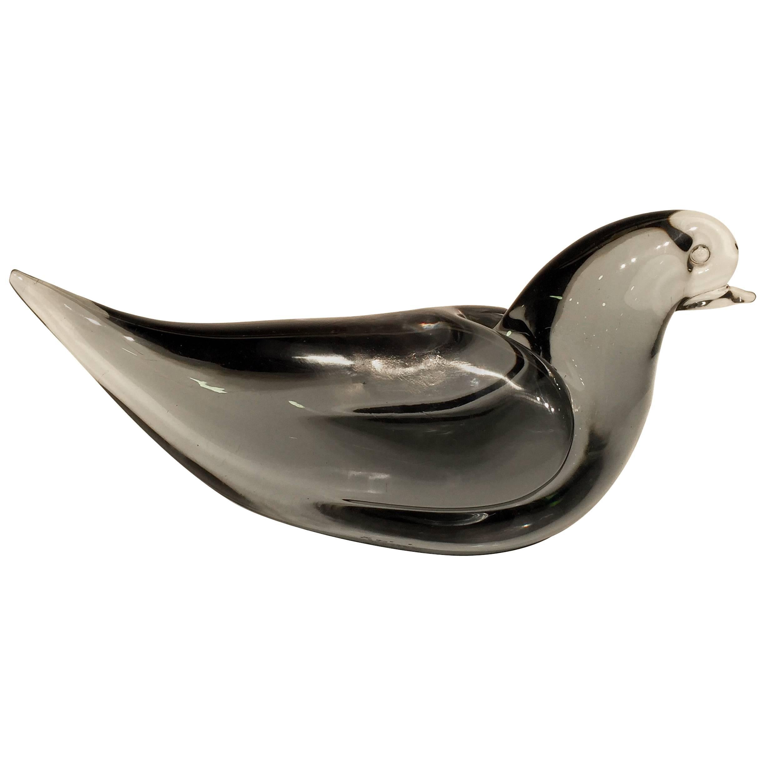 VENINI Murano Glass Grey Dove, circa 1946 For Sale