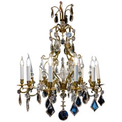 Attributed to Maison Baguès, Early 20th Century Ormolu and Crystal Chandelier