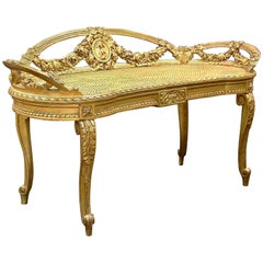 19th Century French Carved Giltwood Window Seat