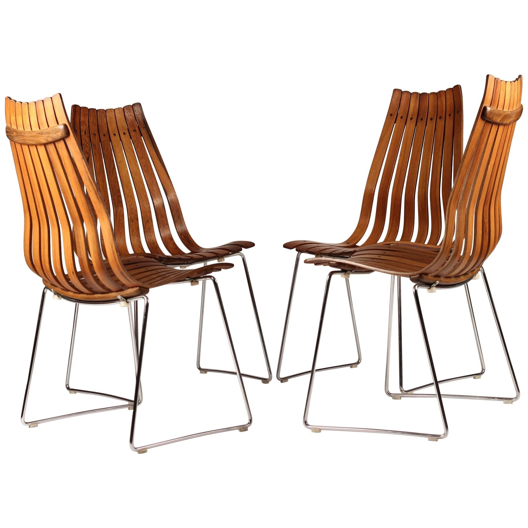 Scandinavian Modern Rosewood Dining Chairs by Hans Brattrud