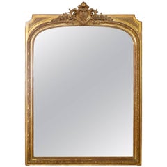 Very Large French Gold Gilt Overmantel Mirror